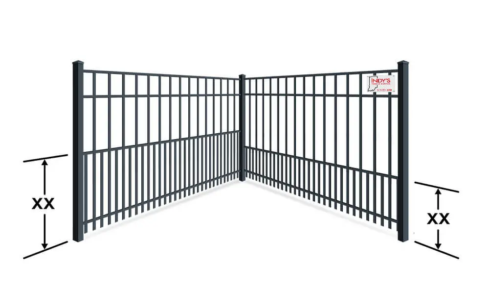 Aluminum pet fence with puppy pickets in Indianapolis Indiana