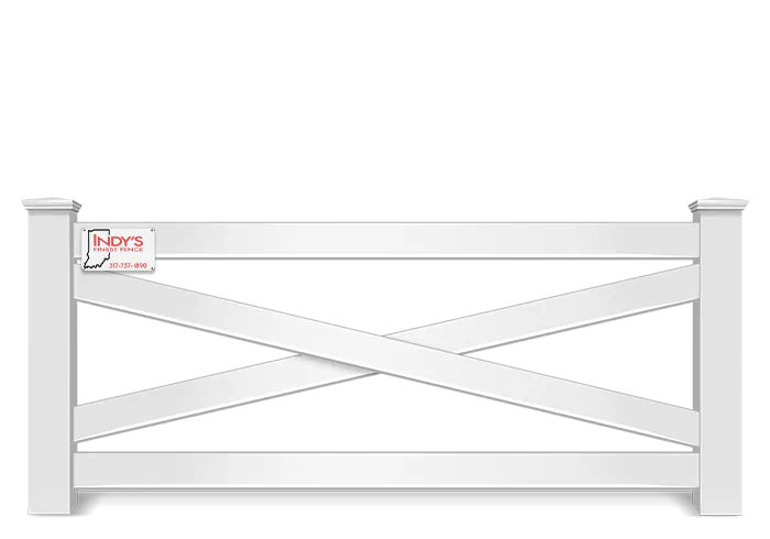 Vinyl crossbuck farm fence contractor in Indianapolis Indiana