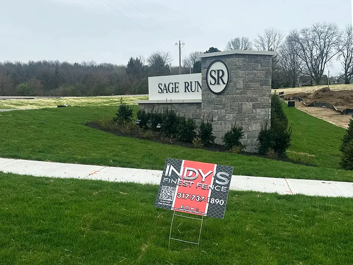 Indy's Finest Fence Sign in Greenwood Indiana